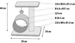 Flamingo Arbre à Chat Triolet Gris 38x38x40cm -Magasin De Fournitures Pour Chats 1859a6f737b267372d47ce9215d4982381fdd85b5d0434f79a035760263a4ceb