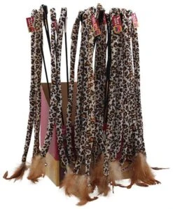 Magic Cat Canne À Pêche Pour Chat Avec Queue En Tissue Et Des Plumes - 42cm+42cm - 24pcs