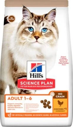 Hill's Science Plan No Grain Croquettes Sans Cereales Pour Chat Adulte Au Poulet - 1.5kg -Magasin De Fournitures Pour Chats 52742036984 1 science plan chat adult no grain croquettes poulet