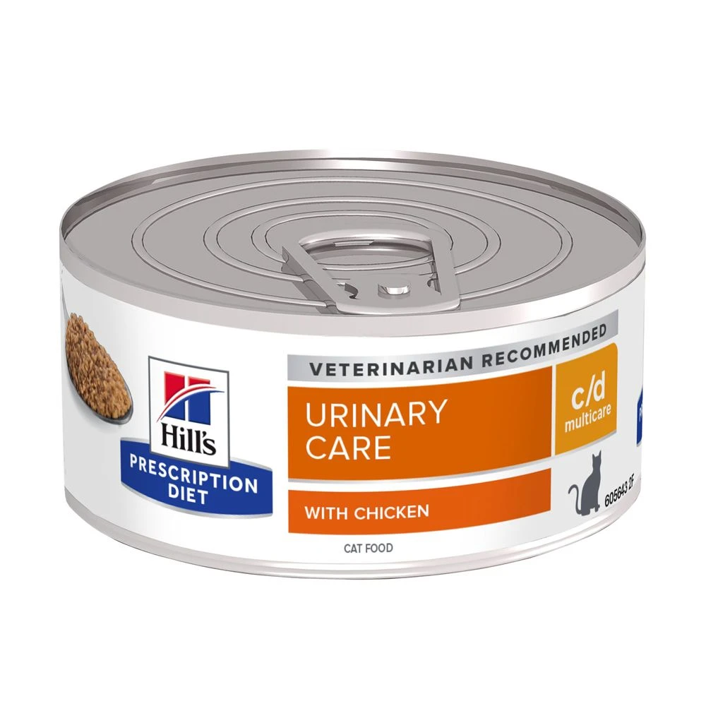 Hill's Prescription Diet C/D Urinary Multicare Boîtes Pour Chat Au Poulet - 24 X 156g 3 Hill's Prescription Diet C/D Urinary Multicare Boîtes Pour Chat Au Poulet - 24 X 156g