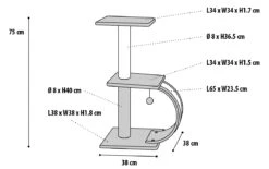 Flamingo Grattoir La Sella Gris 38x38x75cm -Magasin De Fournitures Pour Chats c2c3e6747ad0a13605fe954c876d8288626ad31b0229599606f0f3ddfb34816c