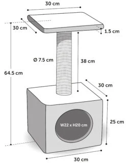 Flamingo Arbre à Chat Charles Gris 30x30x64,5cm -Magasin De Fournitures Pour Chats ededae8fa84c3ee23e88295d8fdac43a630330cbecb16212852451036ebcf39e
